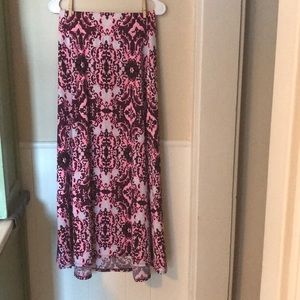 Pink & Black Lularoe Maxi Skirt